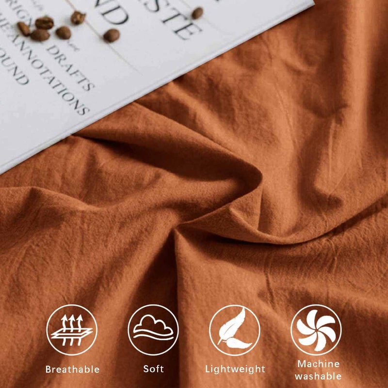 ETDIFFE King Size Burnt Orange Comforter Set  3pc Terracota Aesthetic Modern Bedding Set - Soft & Lightweight Caramel Rust All Season Microfiber Down Alternative Bed Comforter with 2 Pillow Shams - Image 5